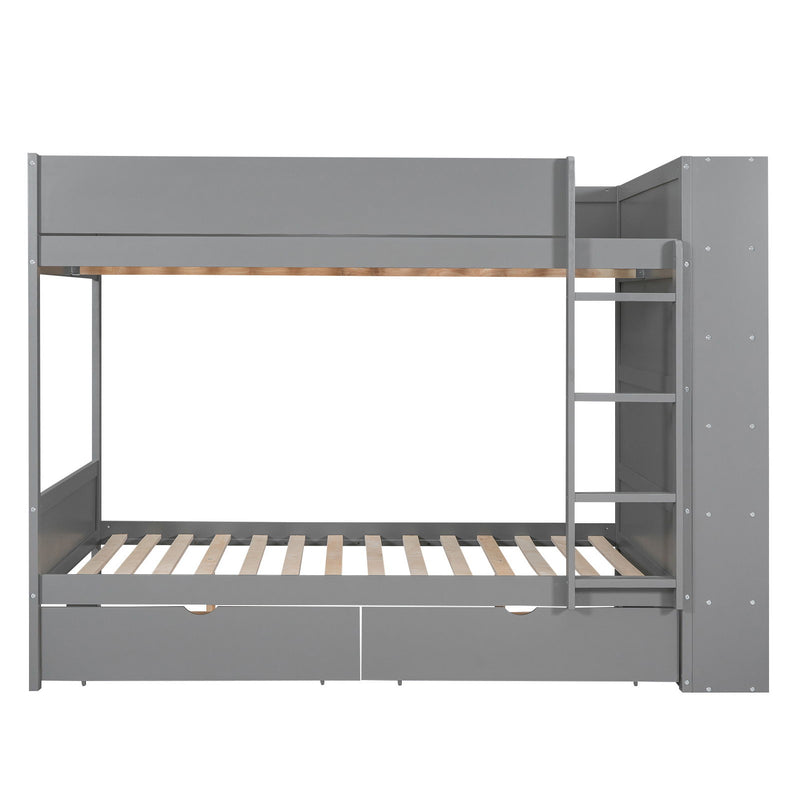 Bunk Bed With 2 Drawers And Multi Layer Cabinet - R&R Furniture Gallery (Fountain Valley, CA)