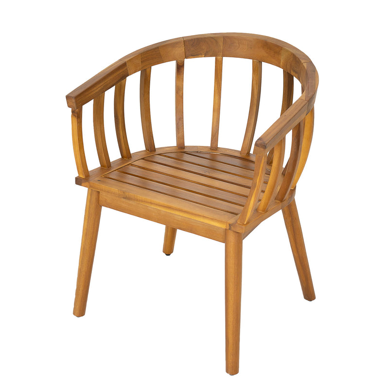 Klismos - Dining Armchair (Set of 2) - Teak / Beige - R&R Furniture Gallery (Fountain Valley, CA)
