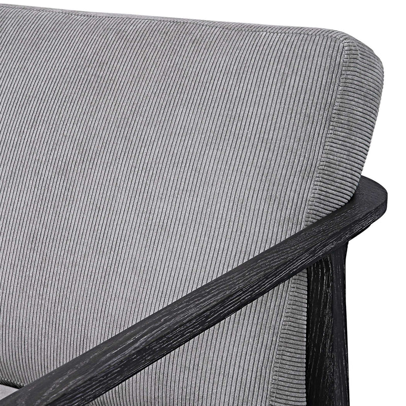 Uttermost Brunei modern gray accent chair with sleek design and plush cushioning, ideal for contemporary living rooms.