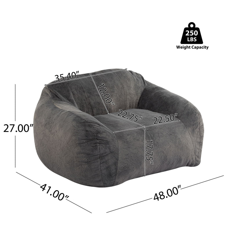 Sezze - Indoor Bean Bag Chair - Gray - R&R Furniture Gallery (Fountain Valley, CA)