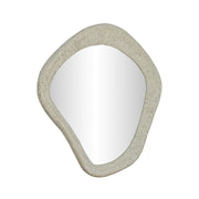 TOV Furniture Orpheus 35x31-inch ribbed wall mirror with faux stone frame, modern decorative wall mirror design.