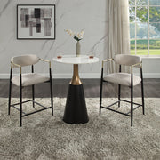 Jaramillo - Counter Height Table - Natural Marble Top & Black - R&R Furniture Gallery (Fountain Valley, CA)