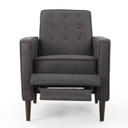 Macedonia - Mid Century Modern Button Tufted Fabric Recliner - Slate - R&R Furniture Gallery (Fountain Valley, CA)