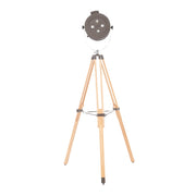 Lumi Source Ahoy industrial floor lamp with natural and antique finish, featuring a tall metal stand and adjustable arm.