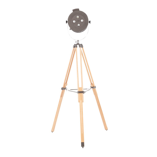 Lumi Source Ahoy industrial floor lamp with natural and antique finish, featuring a tall metal stand and adjustable arm.