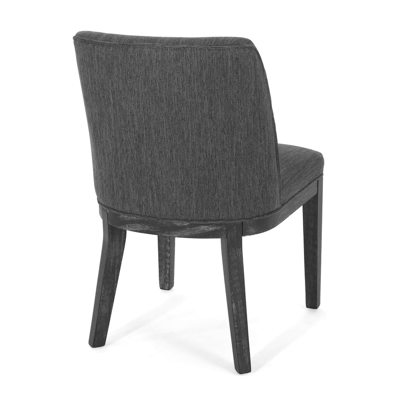 Set of 2 Noble House modern dining chairs with durable fabric upholstery and sturdy wooden frames, showcasing comfortable seating.