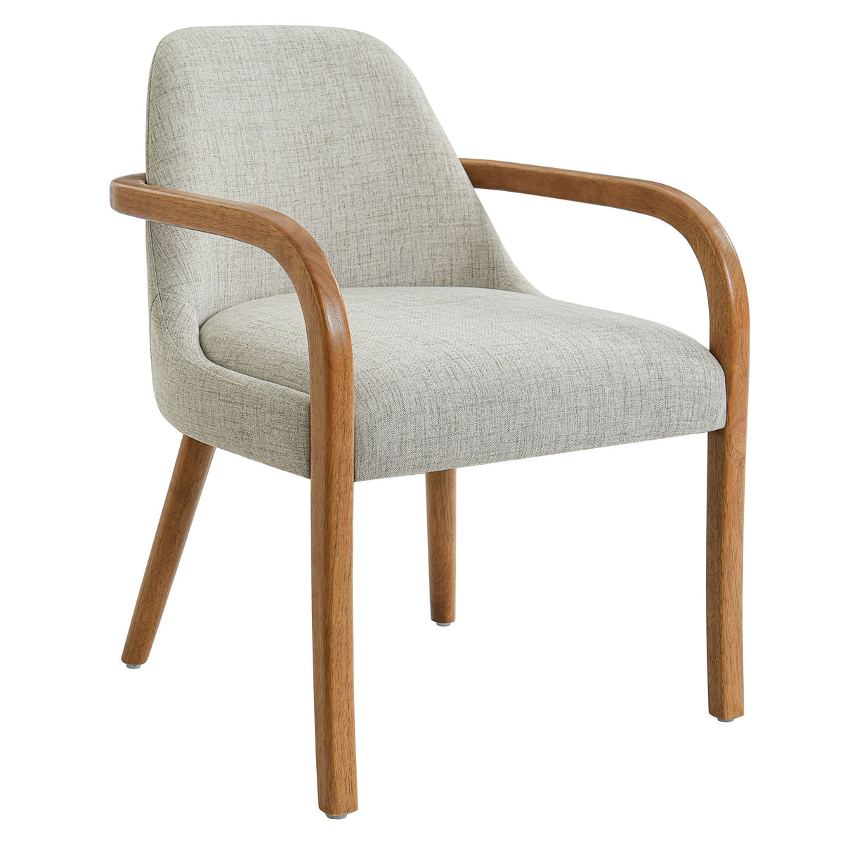 Dining Indoor Upholstered Armchairs (Set of 2) - Beige / Light Oak