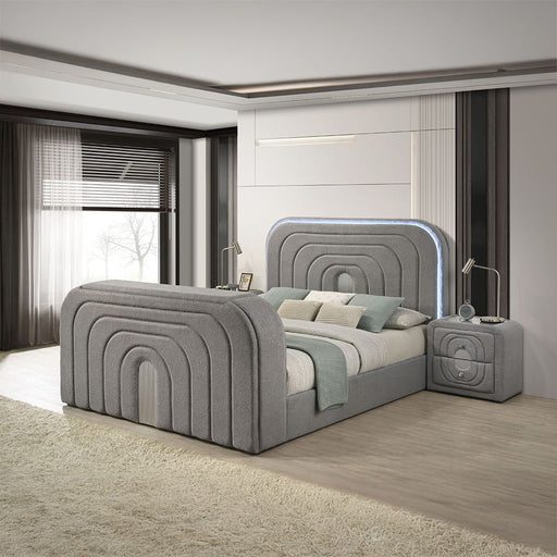 Shelyn - Bed With Led, TV Stand, Fireplace & Bluetooth - R&R Furniture Gallery (Fountain Valley, CA)