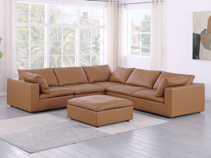 1100 - 6-Piece L-Shaped Sectional (Top-Grain Italian Leather) - R&R Furniture Gallery (Fountain Valley, CA)
