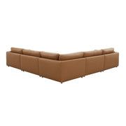 Brighton - Modular Wedge - Brown Top Grain Leather - R&R Furniture Gallery (Fountain Valley, CA)