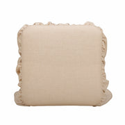 Gertrude yellow linen upholstered ottoman with skirted design, modern performance furniture by TOV Furniture.
