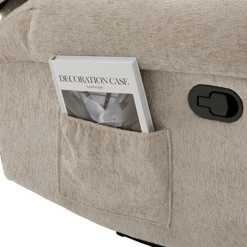 Manual Recliner Massage Chair With Swivel Rocker, 8 Massage Modes, Side Storage Pocket