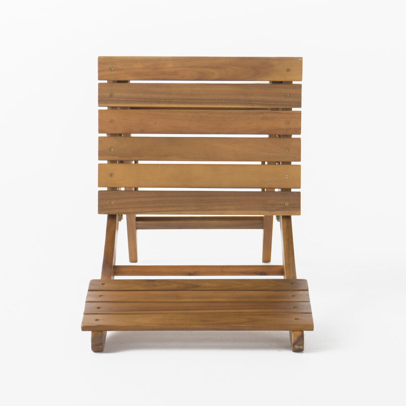 Outdoor Foldable Wood Dining Chair With Slat Design (Set of 2) - R&R Furniture Gallery (Fountain Valley, CA)