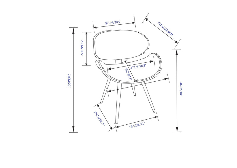 Marana - Mid Century Modern Dining Chair - R&R Furniture Gallery (Fountain Valley, CA)