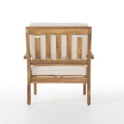 Outdoor Club Chair With Cushion And Acacia Wood Frame - Teak - R&R Furniture Gallery (Fountain Valley, CA)