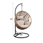 Vasant - Hanging Chair - Beige Fabric & Rope - R&R Furniture Gallery (Fountain Valley, CA)