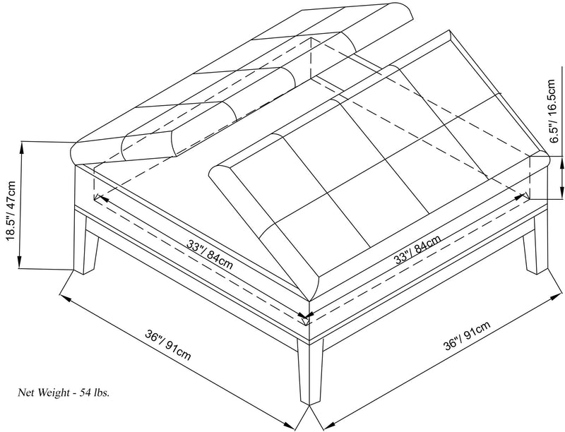 Dover - Multifunctional Lift Top Coffee Table Storage Ottoman - R&R Furniture Gallery (Fountain Valley, CA)