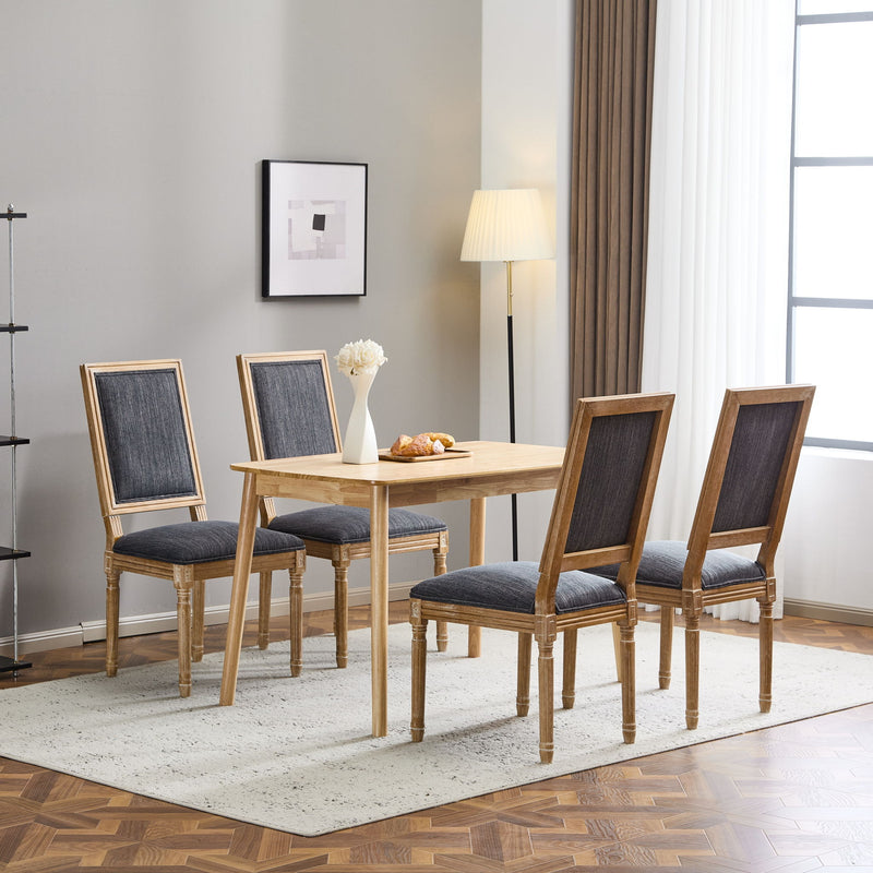 French Country Style Dining Chair With Upholstered Seating And Fluted Legs - R&R Furniture Gallery (Fountain Valley, CA)