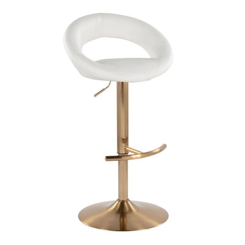 Lumi Source Posh contemporary glam adjustable barstools with swivel, rounded T footrest, set of 2, featuring sleek modern design