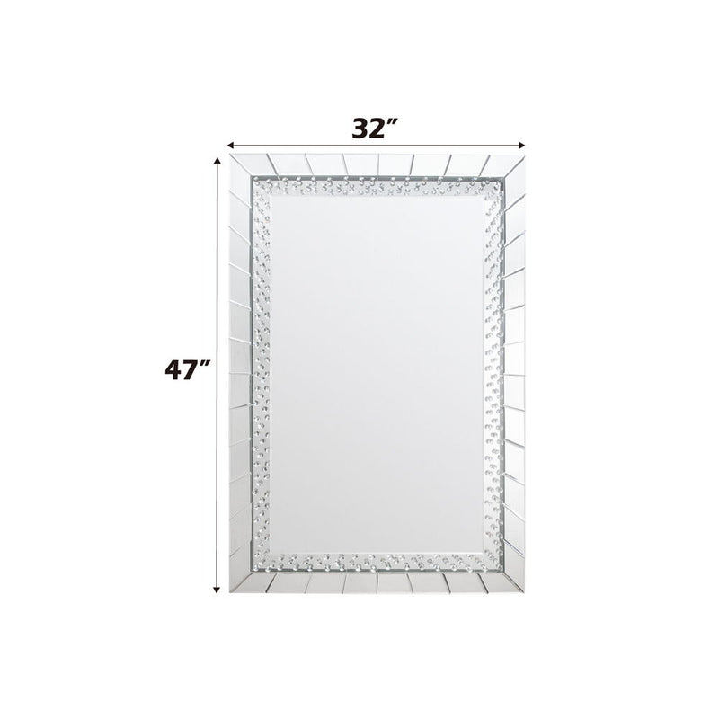 Nysa - 47" Accent Mirror - Mirrored & Faux Crystals - R&R Furniture Gallery (Fountain Valley, CA)