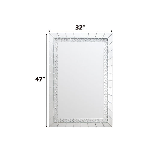 Nysa - 47" Accent Mirror - Mirrored & Faux Crystals - R&R Furniture Gallery (Fountain Valley, CA)