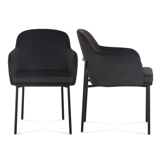Pair of TOV Furniture Sydney armchairs with modern design, featuring plush cushions and sleek wooden legs.