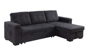 Toby - Woven Fabric Reversible Sleeper Sectional Sofa With Storage Chaise Cup Holder Charging Ports And Pockets - R&R Furniture Gallery (Fountain Valley, CA)