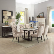 Gerardo - Side Chair (Set of 2) - Beige Linen & Weathered Espresso - R&R Furniture Gallery (Fountain Valley, CA)