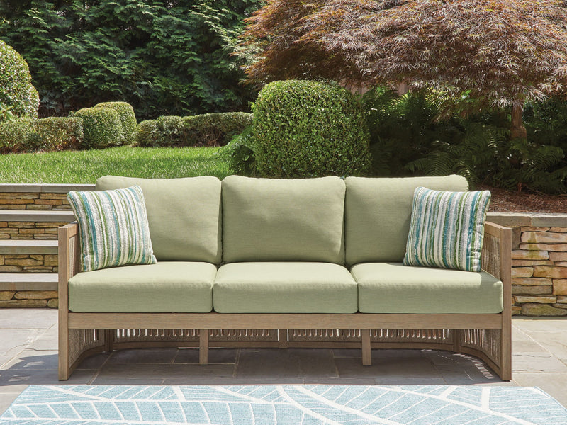 Serena Shores - Sofa With Cushion - Beige / Green - R&R Furniture Gallery (Fountain Valley, CA)
