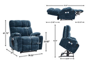 Refined Comfort dual Okin motor lift recliner chair for elderly with infinite lay-flat position, heat massage, and adjustable features.