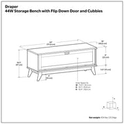 Draper - Flip Down Storage Bench - Teak - R&R Furniture Gallery (Fountain Valley, CA)