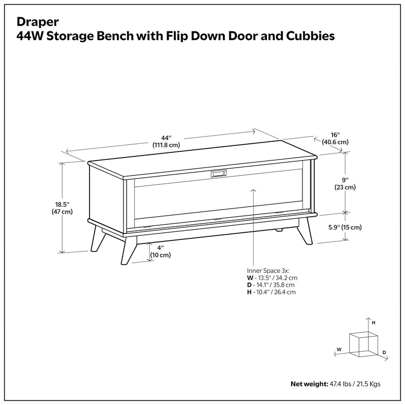 Draper - Flip Down Storage Bench - Teak - R&R Furniture Gallery (Fountain Valley, CA)