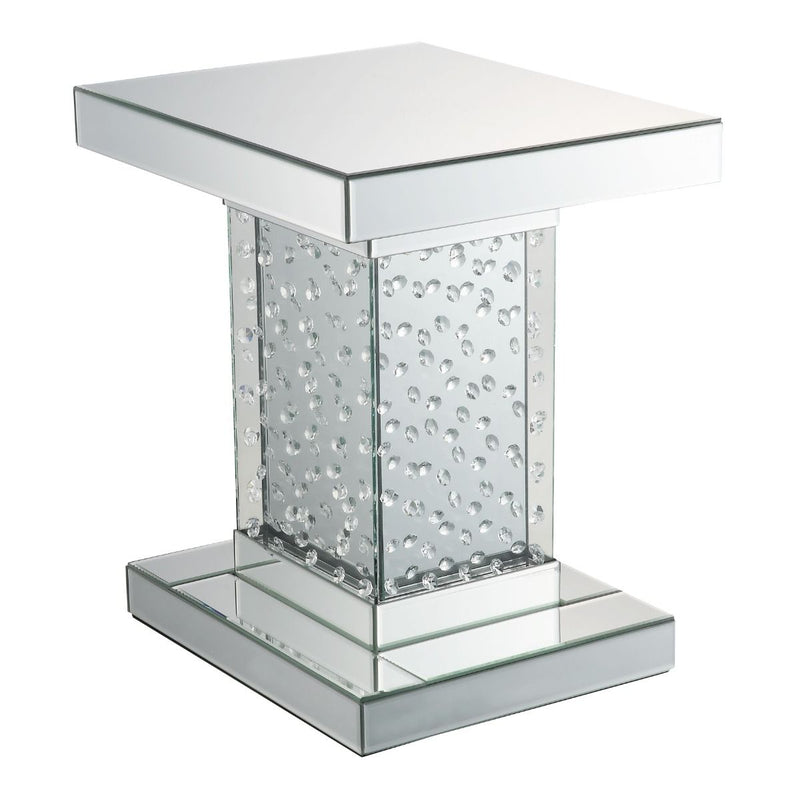 Nysa - 20" End Table - Mirrored & Faux Crystals - R&R Furniture Gallery (Fountain Valley, CA)