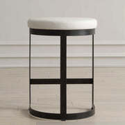 Uttermost Ivanna counter stool with wooden legs and cushioned upholstered seat, 24-27 inch height, modern design.