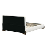 Elegant Boucle Upholstered Bed With Solid Wood Legs - R&R Furniture Gallery (Fountain Valley, CA)