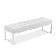 Signature Beds & Benches - Tulip Accent Bench - Gray / Chrome - R&R Furniture Gallery (Fountain Valley, CA)