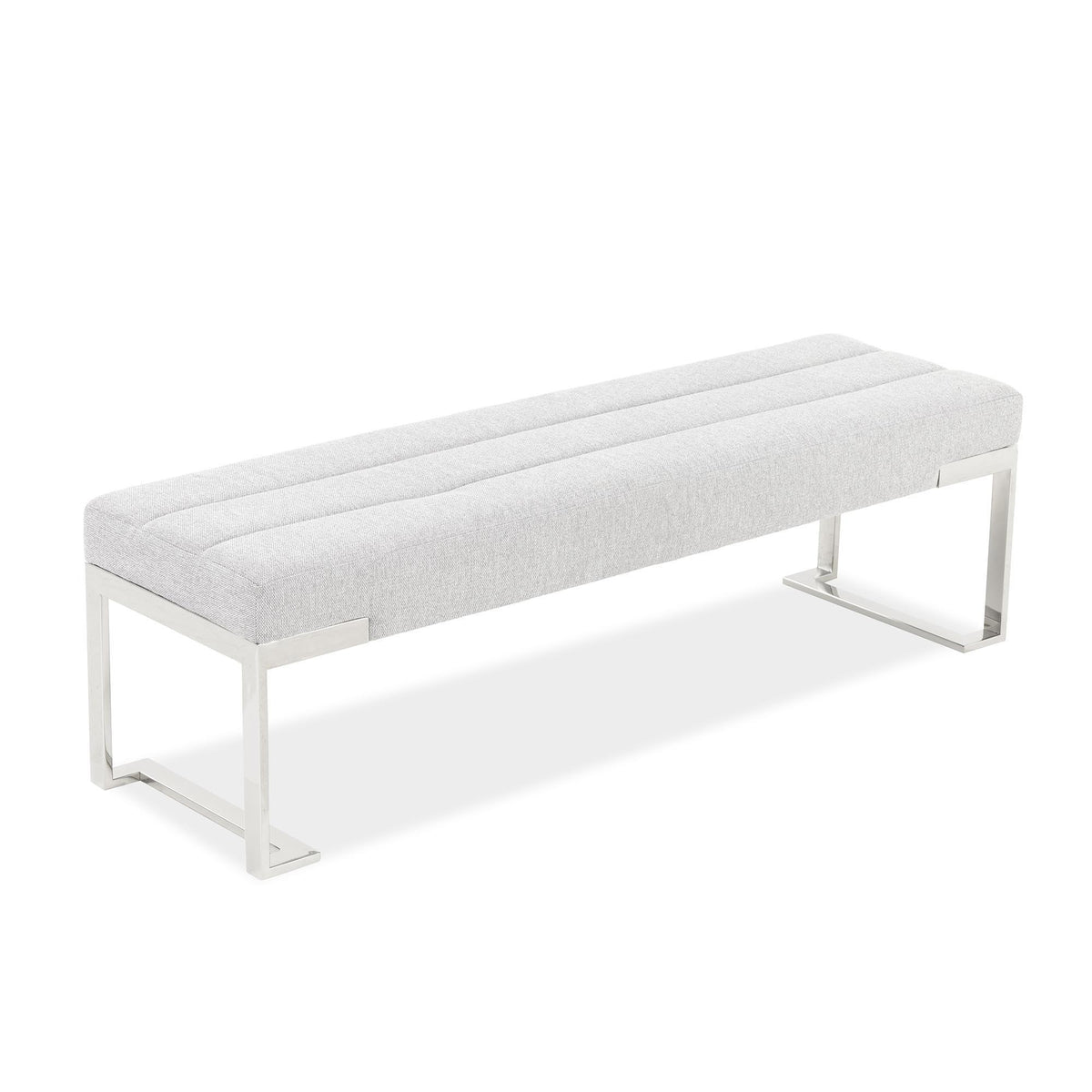 Signature Beds & Benches - Tulip Accent Bench - Gray / Chrome - R&R Furniture Gallery (Fountain Valley, CA)