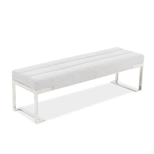 Signature Beds & Benches - Tulip Accent Bench - Gray / Chrome - R&R Furniture Gallery (Fountain Valley, CA)