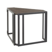 Lumi Source Roman industrial corner desk in black and espresso with a sleek, modern design for home or office workspace.