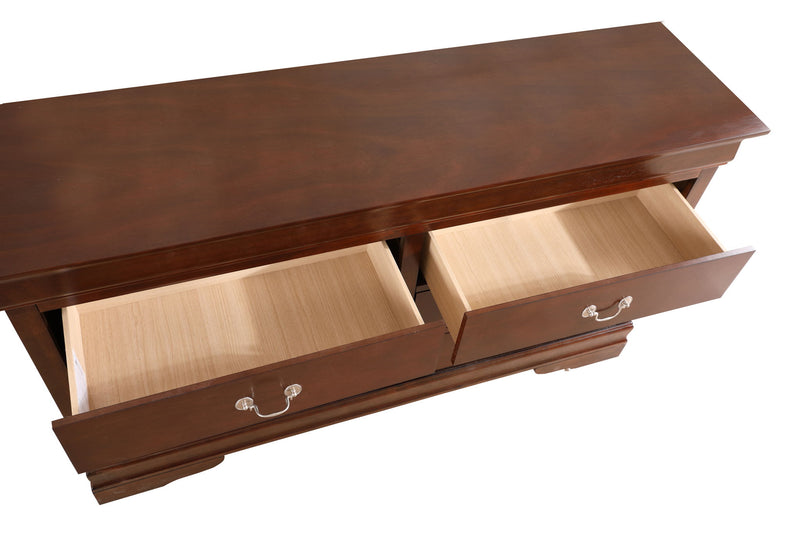 Elegant Louis Phillipe traditional dresser by Glory Furniture with polished wood finish and classic design details.