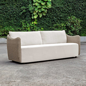 Sunset - Wicker Outdoor Sofa - Oatmeal / Oyster White