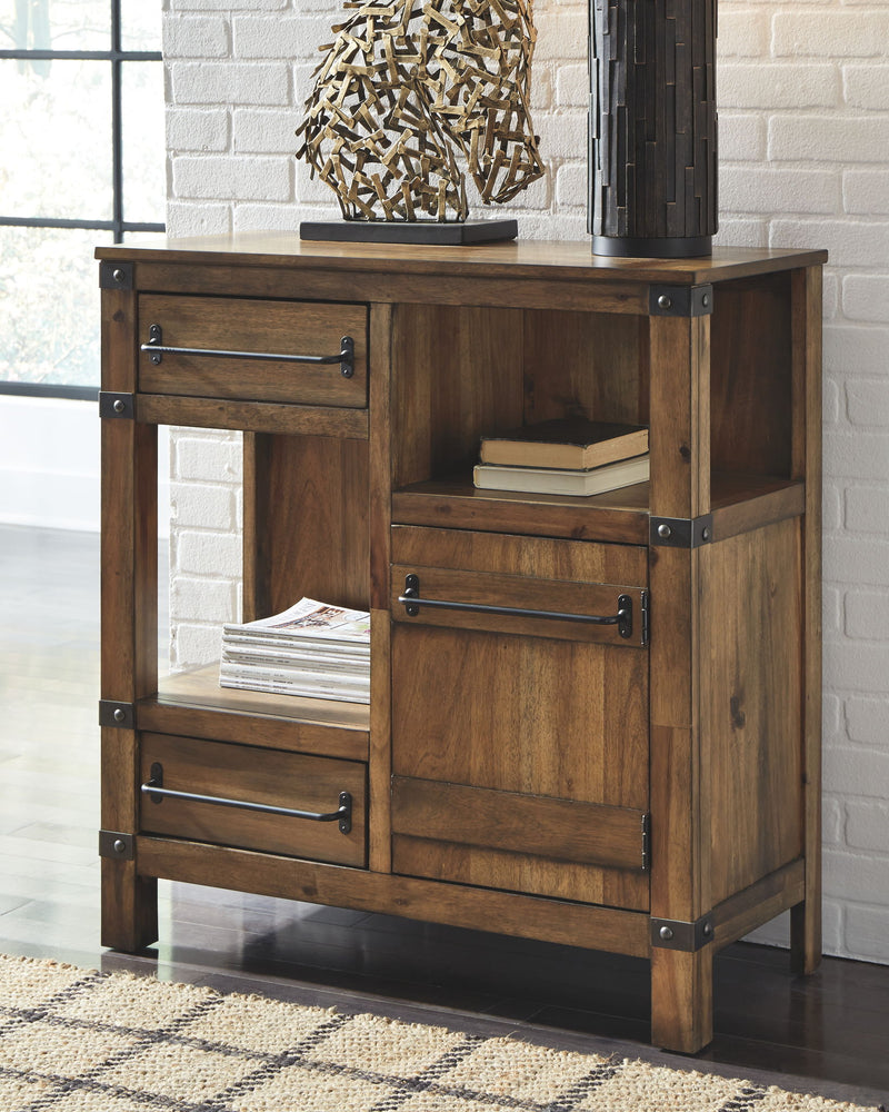 Roybeck - Accent Cabinet - Light Brown / Bronze - R&R Furniture Gallery (Fountain Valley, CA)