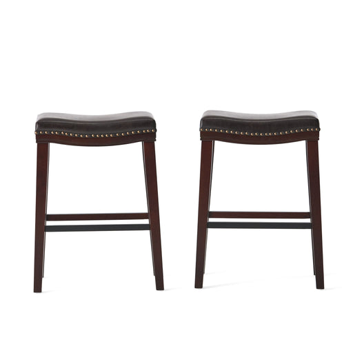 Elegant Saddle Stool With Curved Seat Comfort - Brown - R&R Furniture Gallery (Fountain Valley, CA)