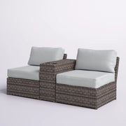 2 Person Wicker Conversation Set With Cushions, Weather Resistant - R&R Furniture Gallery (Fountain Valley, CA)