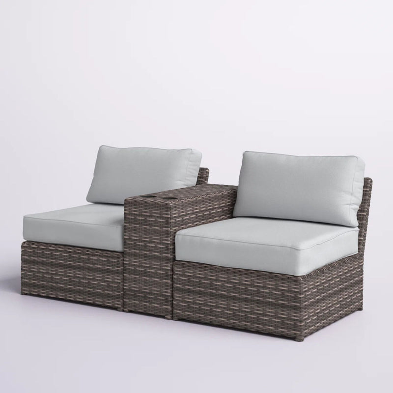 2 Person Wicker Conversation Set With Cushions, Weather Resistant - R&R Furniture Gallery (Fountain Valley, CA)