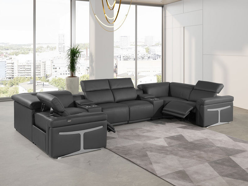 1126 - 8-Piece U-Shaped Sectional Sofa In With 2 Power Recliners & Power Headrests