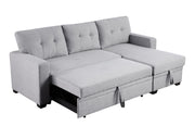 Upholstered Pull Out Sectional Sofa With Chaise - R&R Furniture Gallery (Fountain Valley, CA)