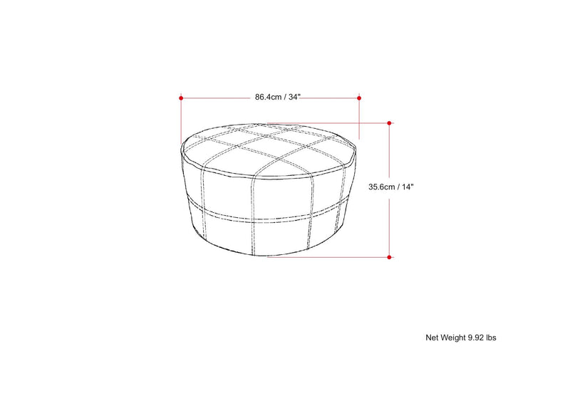 Connor - Handcrafted Round Pouf - R&R Furniture Gallery (Fountain Valley, CA)