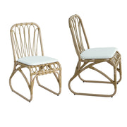 Outdoor Wicker Dining Chairs With Washable Cushion (Set of 2) - R&R Furniture Gallery (Fountain Valley, CA)