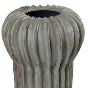 Gray-green Visha terracotta vase by TOV Furniture, featuring a smooth, rounded shape and textured surface for stylish home decor.
